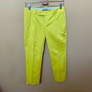Banana Republic Yellow Ankle Cropped Pants Tailored Fit